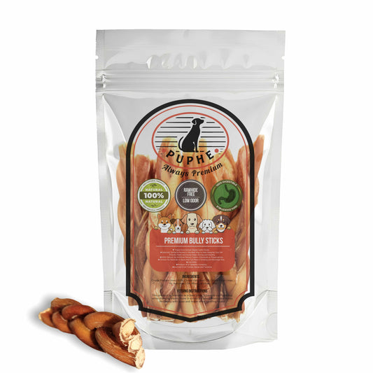 6 inch braided bully sticks 10 pack – premium beef chews for dogs