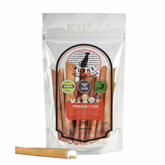 6 inch jumbo bully sticks 20 pack – bulk natural beef chews for aggressive chewers
