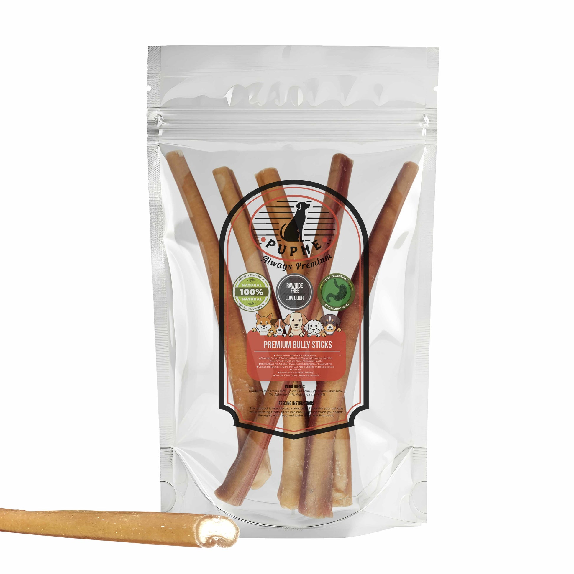 12 inch jumbo bully sticks 5 pack – natural beef chews for large dogs