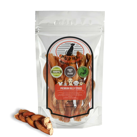 6 inch braided bully sticks 5 pack – long-lasting beef dog chews