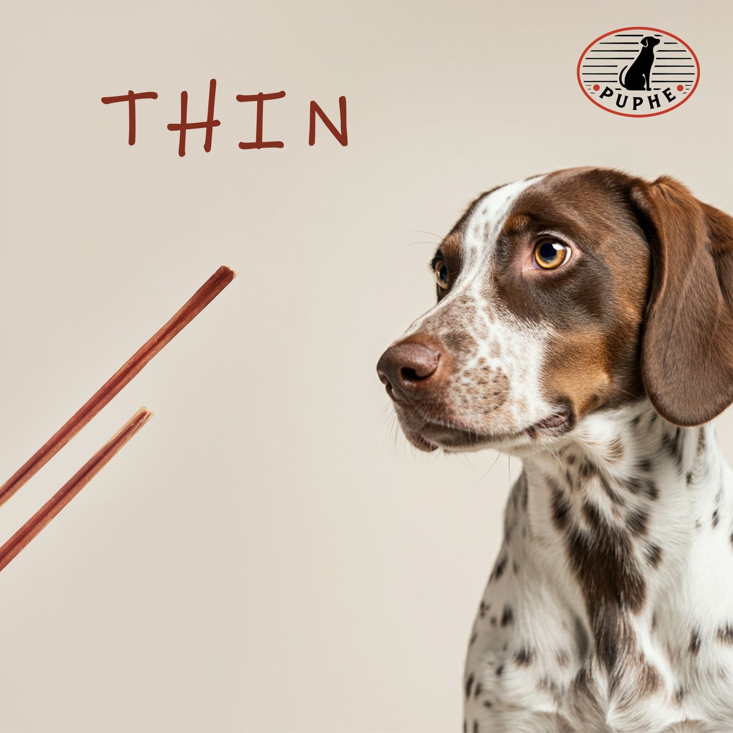 Thin bully stick dog chew – natural beef chew treat for small dogs